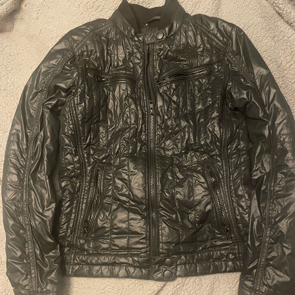 The North Face Black Quilted Moto Jacket – Size M